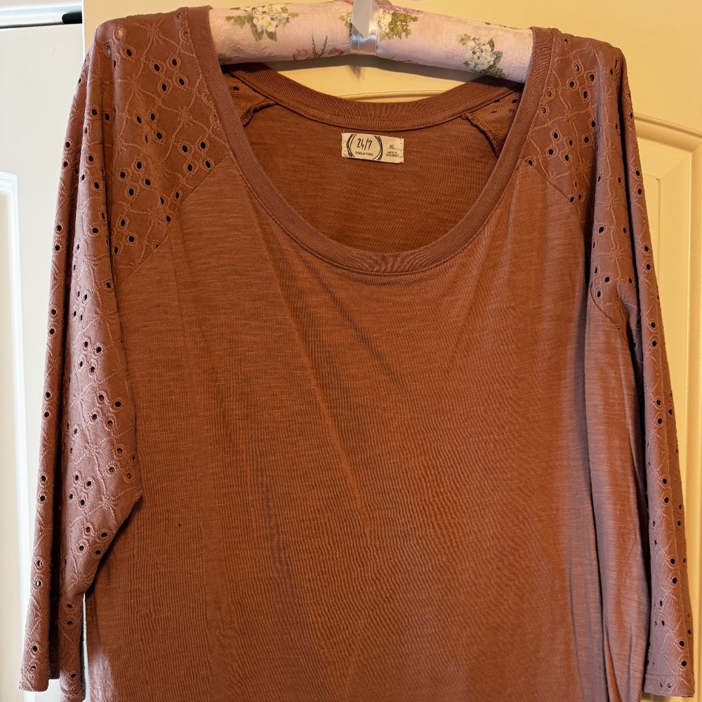 Maurices shirt with eyelet sleeves
